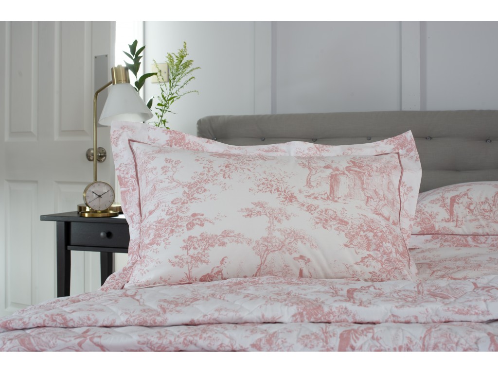 Toile De Jouy Vintage Pink Oxford Pillowcases